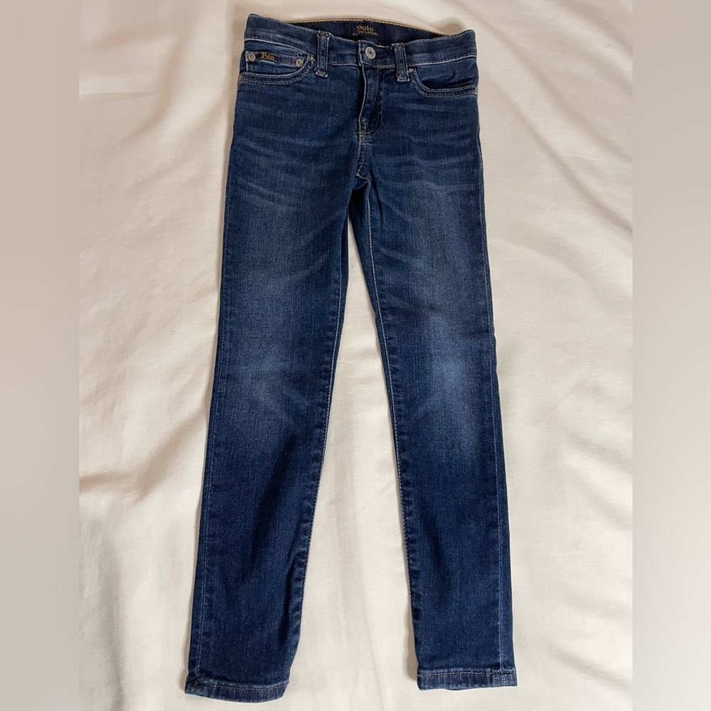Like New Polo Ralph Lauren Little Girls Denim Blue Jeans Size 6
